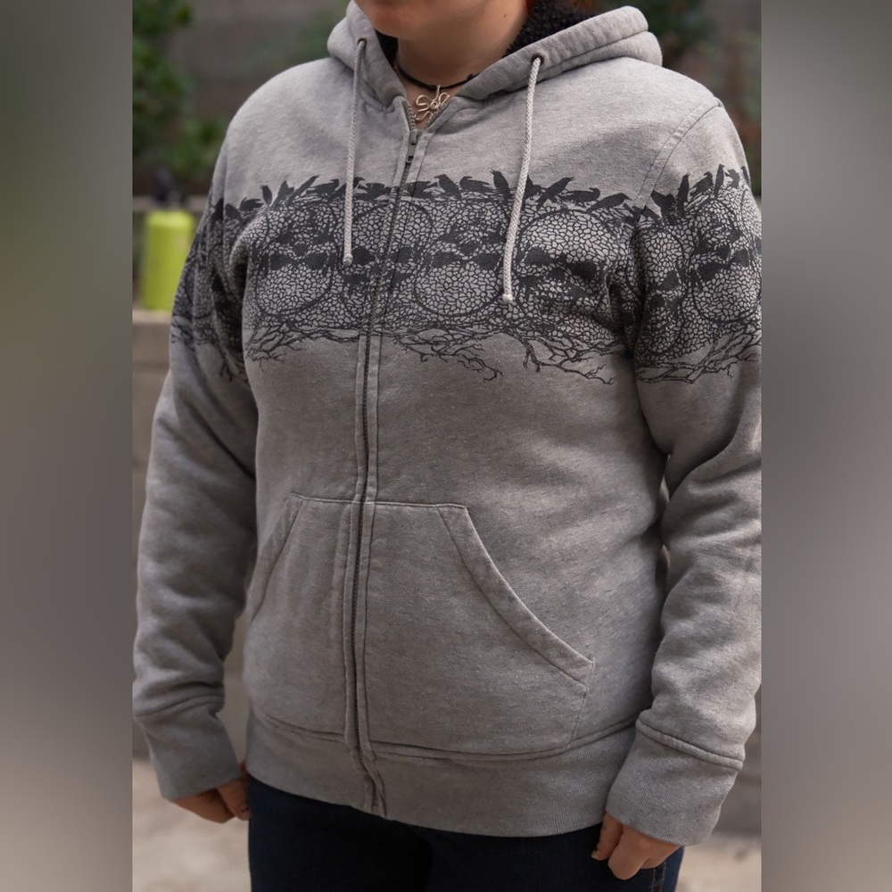 ✧˖° Vintage 90s Skate Black/Gray Skull Zip-up Hoodie✧˖°